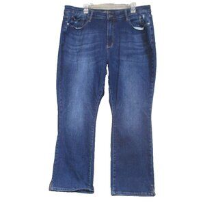 Judy Blue Slim Boot Cut Women’s Size 24W Split Hem Dark Wash Distressed